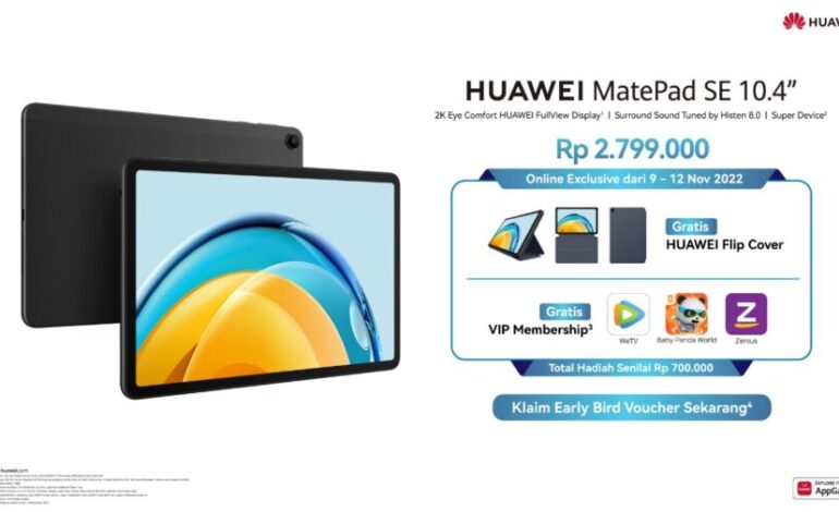 HUAWEI MatePad SE Resmi Dirilis di Indonesia untuk Penuhi Kebutuhan Seluruh Anggota Keluarga