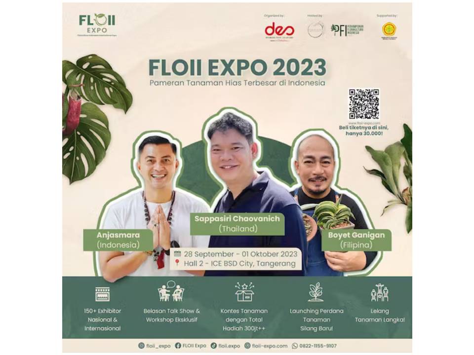 Floriculture Indonesia International Expo (FLOII) 2023 Siap di Gelar