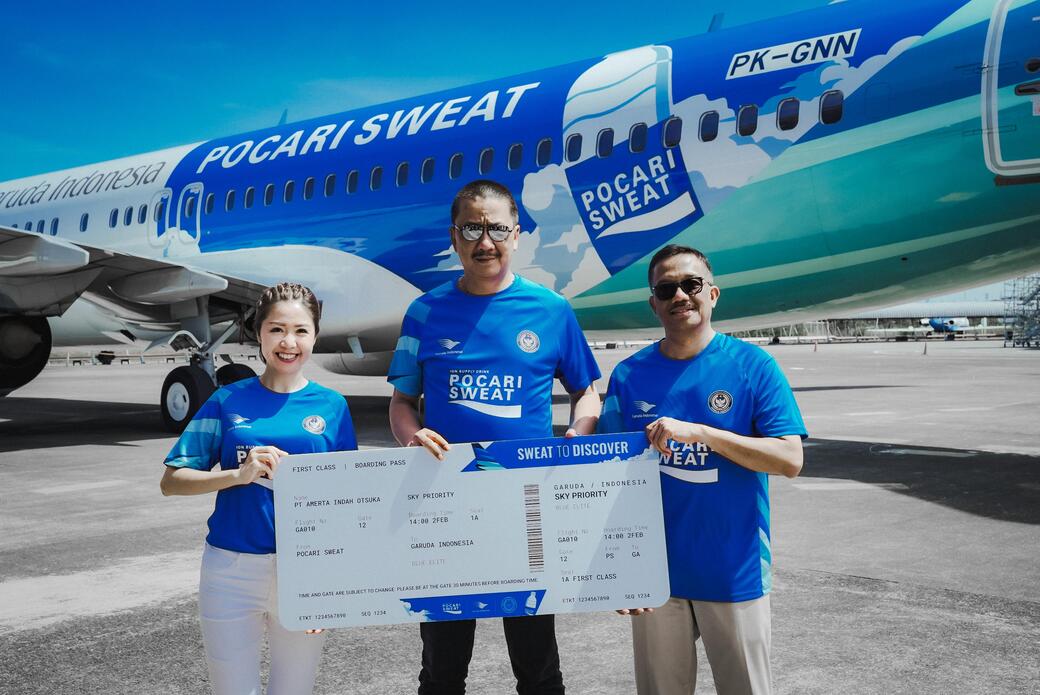 #SweatToDiscover Pesawat Garuda Indonesia Livery POCARI SWEAT