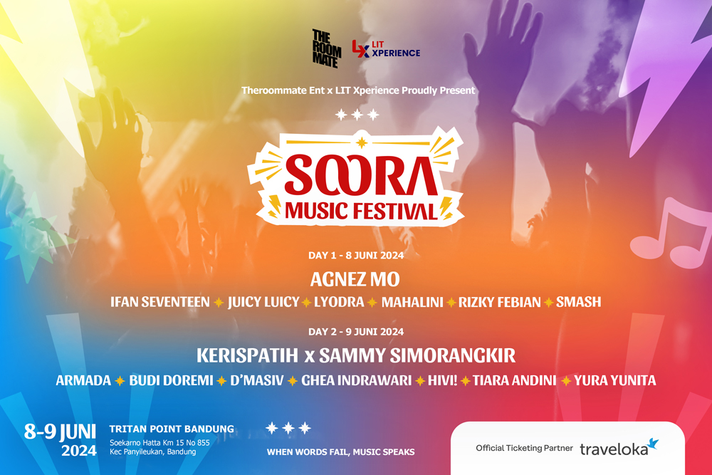 Soora Music Festival 2024 Digelar 8 – 9 Juni 2024 di Tritan Point Bandung